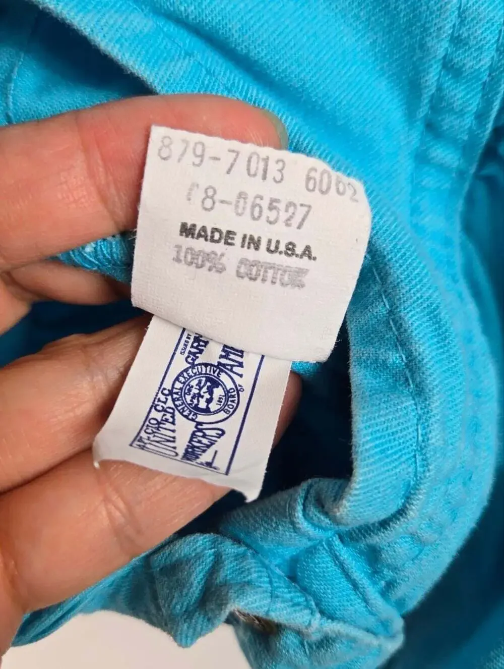 Vintage OshKosh B’Gosh Turquoise Blue Overalls Girls 6X Made USA 90s Pop Art
